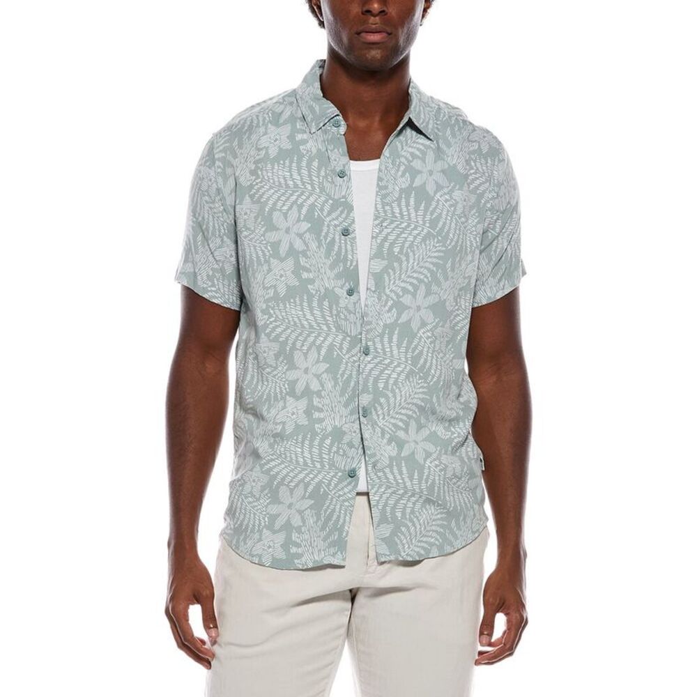 Endless Summer Mens  Printed Shirt, Green